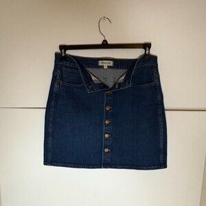 Madewell Button Front Denim Skirt Mini Straight Women's Size 29 Blue Casual
